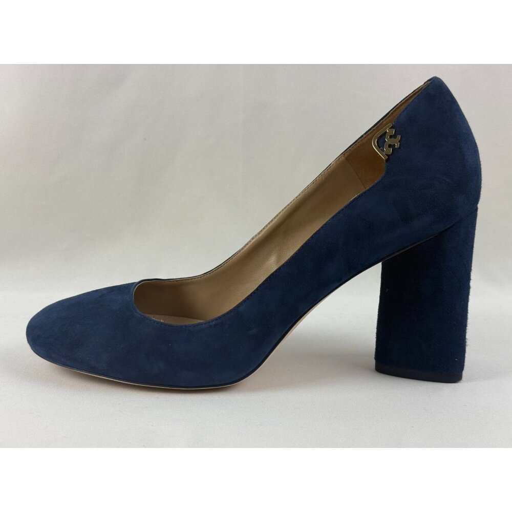 Tory Burch Elizabeth 85mm Round-Toe Pump Royal Navy Suede 9.5 US - Picture 9 of 9